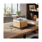 Karokstore Bambu Çok Amaçlı Saklama Kutusu Düzenleyici Kare Organizer, Dekoratif Bambu Düzenleyici Naturel (20X20X13CM) - standart