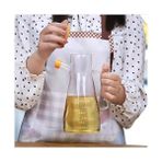 Karokstore Bambu Kapaklı Borosilikat Cam Yağdanlık - 900 Ml, Dayanıklı Vakumlu Kapaklı Cam Yağdanlık ve Sirkelik, Mutfak Kullanımı Için - standart