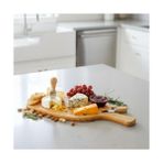 Karokstore Bambu Peynir Sunum Tabağı, Meyve Yiyecek Tahta Sunum Tabağı 4 Parça | Doğal ve Şık Bambu - Lezzetli Atıştırmalıklarınızı Şık Bir Şekilde Sunun! (33CM*21CM*1.5CM) - standart
