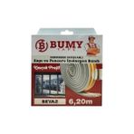 Karokstore Bumy Kendinden Yapışkanlı Kapı ve Pencere Izolasyon Bandı, Beyaz, Epdm, 6.20 Metre, Kauçuk Profil, Iç ve Dış Mekan (Beyaz)