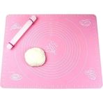 Karokstore Büyük Boy Silikon Hamur Açma Matı 65X45 cm (Pembe) - standart