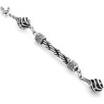 Karokstore Çeşmi Bülbül Tasarım Gümüş Renk Kararmaz Metal Halat Püskül Kadınlar Gerdanlık - standart