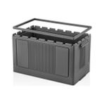 Karokstore Dev Boy Katlanır Kilit Kapaklı Kasa 55 Litre Hacimli, Yer Kaplamayan Portatif Saklama Kutusu Ardiye, Balkon, Mutfak, Kiler, Bahçe ve Araç Bagajı Için Güvenli Organizer (Antrasit)
