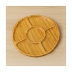 Karokstore Doğal Bambu 5 Bölmeli Sunumluk Tabak | Kahvaltılık, Kuruyemişlik, Meyvelik, Atıştırmalık Servis Tabağı | Şık ve Dayanıklı Tasarım - standart