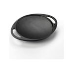 Karokstore Döküm Saç Kavurma Tavası, Metal Kulplu, 20CM, Siyah - standart