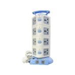 Karokstore Evrensel 16 Girişli Kule Tipi Priz Adaptör, 4 USB Portlu, 250V, 2500W/4000W, Tip G & Tip C Uyumlu, Amerikan, Avrupa, Ingiliz ve Güney Afrika Fiş Uyumu, Seyahat, Ev ve Ofis Kullanımı - standart