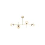 Karokstore Fer Avize Çello Modern Lüks Tasarım Renk Bal Camlı Tavan Yemek Masası Üstü -Salon 4 Lü Avize - standart