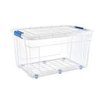 Karokstore Glassy Şeffaf Tekerlekli 90 L Saklama Kabı - 47,5X69,5X40,5 (H) cm - standart