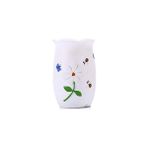 Karokstore Homi Kalemlik Çiçekli Poliresin Model Ofis Gereci 7X7X10CM, Beyaz - Standart