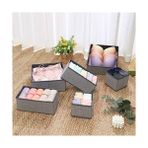 Karokstore Iç Giyim Saklama Kutuları, 6'lı Set, Çekmece Düzenleyici, Kumaş Kutular, Saklama Sepetleri, Görünümlü Keçe Kumaş, Çorap, Kravat, Şal Için Uygun, Gri - standart