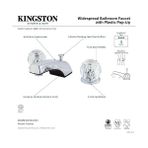 Karokstore KB921 Americana 8-Inç Ikiz Akrilik Saplı Lavabo Bataryası, Parlak Krom - standart