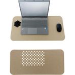Karokstore Keçe Masa Üstü Mouse Pad ve Bilgisayar Düzenleyici 70X32 cm – Antibakteriyel Mat, Doğal Keçe Mat, Masa Koruyucu Altlık, Ofis ve Ev Için Minimalist Tasarım (Açık Kahve) - Standart