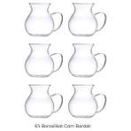 Karokstore Keyfi Ala 6'lı Borosilikat Cam Çay Bardağı Seti, 200ML Termisil Kupa, Şık ve Dayanıklı, Çay Vakti Için Ideal (6 Adet)