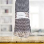 Karokstore Koltuk Örtüsü Natural Pamuklu Koltuk Şalı Çekyat Örtüsü 170X210 (Lacivert-Krem)