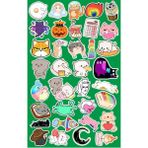 Karokstore Komik Cats Seri 3 Telefon Laptop Notebook Tablet Defter Matara Stiker Etiket - Standart