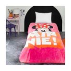 Karokstore Minnie Mouse Çizgi Film Karakteri Pamuk-Polyester Karışım Battaniye, Pembe, Beyaz, Siyah, Tek Kişilik