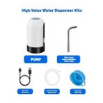 Karokstore Myvision USB Şarjlı Otomatik Su Pompası | 5 Galon Damacana Uyumlu | Taşınabilir Elektrikli Su Dispenseri | Içme Suyu Otomatik Pompa (Beyaz)