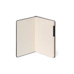 Karokstore - Not Defteri Orta Çizgili, Fsc® Sertifikalı Kağıt, Fildişi Renkli Kağıt, 90 G/m², 192 Sayfa, Yumuşak Kapak, Lastik Bantlı Kilit, 13 x 21 Cm, Renk Siyah, MYNOT0165 - Standart