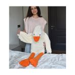 Karokstore Özgüner Oyuncak Pelüş Kaz,kaz,kaz Yastık,hamile Yastığı, Beyaz Doldurulmuş Hayvan, Komik Ördek Peluş Bebek, Sevimli Kaz Peluş Doldurulmuş Hayvanlar Çocuklar Için Hediyeleri (No:2 Krem)