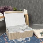 Karokstore Pazar Kapısı Çok Amaçlı Düzenleyici Kapaklı Sandık Tipi Kutu Hurç Organizer (50 x 40 x 19, Kahverengi) - standart