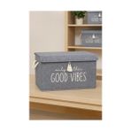 Karokstore Pazar Kapısı Keçe Çok Amaçlı Kapaklı Düzenleyici Kutu 35 x 24 x 24 cm (Mini, Gri)