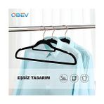 Karokstore Premium Kadife Askı Pantolon Askısı Elbise Askısı Dolap Askı Yüksek Kalite Kadife Kıyafet Askısı (10)