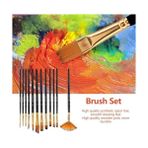 Karokstore Ressam Sanat Malzemeleri Seti 12’li Fırça Seti + 5’li Metal Spatula | Akrilik,, Yağlıboya Için Profesyonel Sanat Malzemesi Sanatçı, Öğrenci, Hobi Kullanımı - Standart