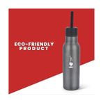 Karokstore - Termal Şişe - 750ML - Koyu Gri Renk - Paslanmaz Çelik - Çift Katmanlı - 12 Saat 24 Saat Soğuk Tutar - Hava Geçirmez Vidalı Kapak Özelliği - Özel Silikon Conta Sayesinde Sızdırmaz Şişe