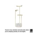 Karokstore Tesora Takı Ağacı, Yüksek Takı Standı, Zincirler Için Entegre Takı Raflı, Yüzükler, Küpeler, Bileklikler, Saatler ve Aksesuarlar Için, 3 Kademeli, Metal/cam, Altın Rengi, Tek Boy - standart