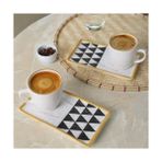 Karokstore Trigon Doğaltaş Kahve Sunum Seti 4 Parça 2 Kişilik 18767