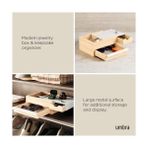 Karokstore Twitter Tasarım Takı Kutusu Modern Takı Kutusu Secret Çatı Yüzükler, Bileklikler, Kolyeler, Küpeler ve Aksesuarlar Için, Ahşap/metal, Beyaz / Naturel, Büyük - standart