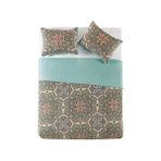 Karokstore | Yara Koleksiyonu | Yorgan Seti - Ultra Yumuşak Ters Çevrilebilir Örtü Yatak - Hafif, Havalı ve Nefes Alabilir Yatak Örtüsü,, Aqua, 3 Parça - Standart