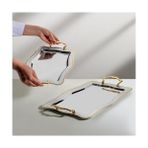 Karokstore Zincir 2'li Altın Çelik Tepsi Seti - standart