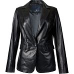 Karolina Kadın Kruvaze Yaka Tek Düğmeli Hakiki Deri Blazer Ceket - 4 Drop - XS - Camel