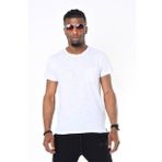 Karpefingo 46471 Beyaz Bisiklet Yaka Basic Erkek T-Shirt