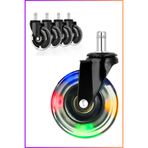 Karr Gaming S-Wheels Motion RGB Aydınlatmalı Silikon Oyuncu Koltuğu Tekeri 75mm | Ofis Koltuk Tekeri | Sessiz
