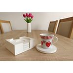 Karra Art Beton Bardak Altlığı Set Fincan Çay Bardağı Beyaz