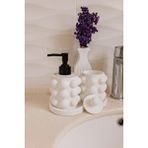Karra Art Beton Buble Sıvı Sabunluk Set Beyaz