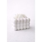 Karra Art Beton Modern Balon Form Beton Peçetelik | Dekoratif Masa ve Mutfak Aksesuarı Beyaz