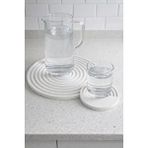 Karra Art Beton Yuvarlak Tepsi Seti | Modern Dekoratif Sunum (5’li Set) Beyaz