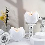 Karra Art El Yapımı Beton Mumluk 2 Li - Beyaz
