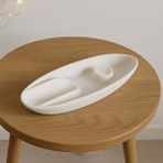 Karra Art El Yapımı Beton Puro Küllüğü – Oval Modern Tasarım Beyaz