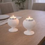 Karra Art El Yapımı Beton Tealight Mumluk Seti Beyaz