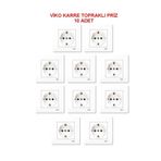 Karre Topraklı Priz + Çerçeve 10'lu Set HSPLİNM-5568