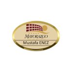 KarShop Metal Yaka Kartı -Igneli Gold 10 Adet Ovalname