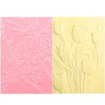 Kart Yapımı için 2 Parça 3D Kabartma Klasörü Kuşlar Kiraz Erik Çiçeği ve Lale Çiçek Dokuları İzlenimler Arka Plan Plastik Kabartma Klasörleri DIY Scrapbooking ve Diğer Kağıt El Sanatları için Şablon