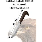 Kartal Başlı Şef Bıçağı Paslanmaz Çelik 28CM Ceviz Ağacı Hakiki Deri Kılıf Hediyeli - Yatağan