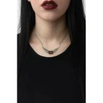 Kartal Kanatlı Gotik Kırmızı Kalp Kolye – Unisex 60 Cm Zincirli Özel Tasarım