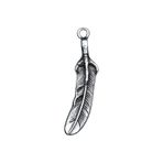 Kartal Pençesi - Kuş Tüyü Kolye Ucu - Antik Gümüş Kaplama - Kod:82