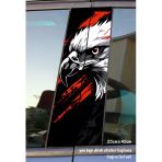 Kartal Yırtıcı Oto Folyo Kaplama - Yan Kapı Sticker - 2Adet Set Tuning Modifiye Yapıştırma